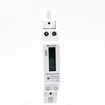 RH18SC Factory Quality DIN rail Single phase Two wire White active electronic Energy meter