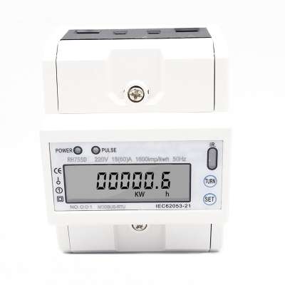 RH75SD Multi function DIN Rail 1 Phase 2 Wire 220V 15(60)A 1600imp/kwh Energy meter with RS485