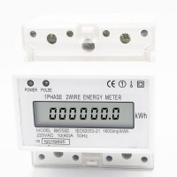 RH35SC AC 4P Single Phase DIN Rail 220VAC 10(40)A 50HZ Electric Watt Two Wire Active Energy meter